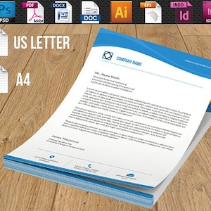 Plantilla de membrete / membrete de negocios / InDesign imprimible, MS Word, Photoshop & Illustrator Plantilla / Descarga instantánea - V08