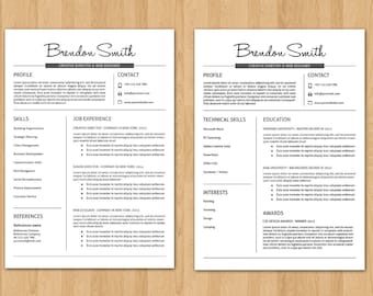モダンな履歴書テンプレート、カバーレター、クリエイティブな履歴書デザイン（すぐにダウンロード可能）