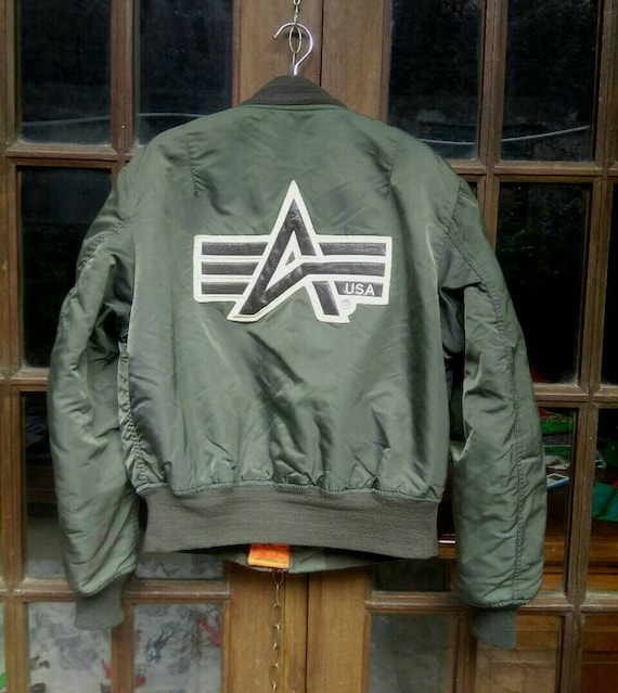 Vintage Alpha Industries Bomber Flight Jacket Ma1 USAF Big Logo