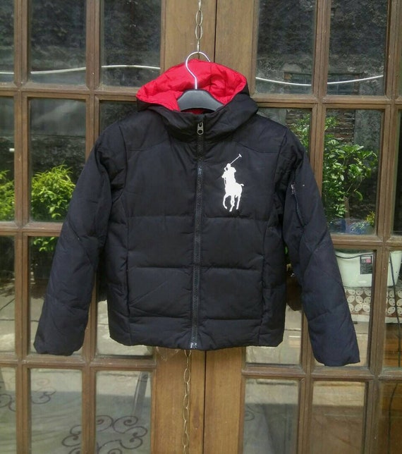 POLO Ralph Lauren Kids Puffer Down Jacket Hooded Size S / 7-8 - Etsy