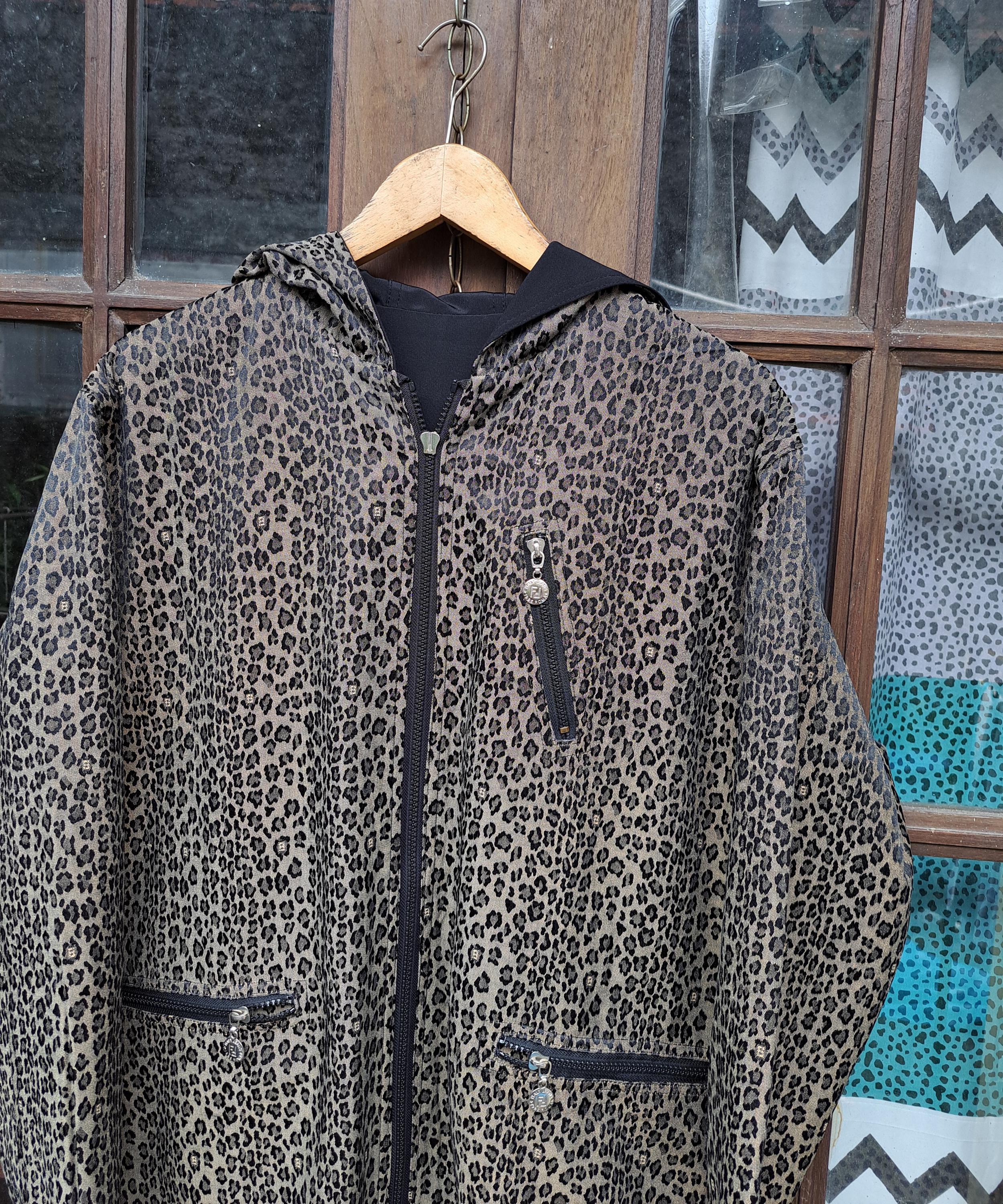 Vintage FENDI Leopard Animal Print Reversible Jacket Unisex Large