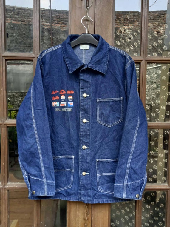 PEPSI Chore Denim Jacket Suntory Original Design Mens… - Gem