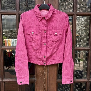 KRIZIA Jeans Women Cropped Pink Jacket Made in Italy. Medium