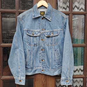 Vintage anos 70 80 LEE Riders Shawnee Mission Kansas usa Jaqueta Jeans. Grande