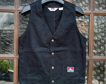 BEN DAVIS Vest Cotton Canvas Made in Japan. Mens Small