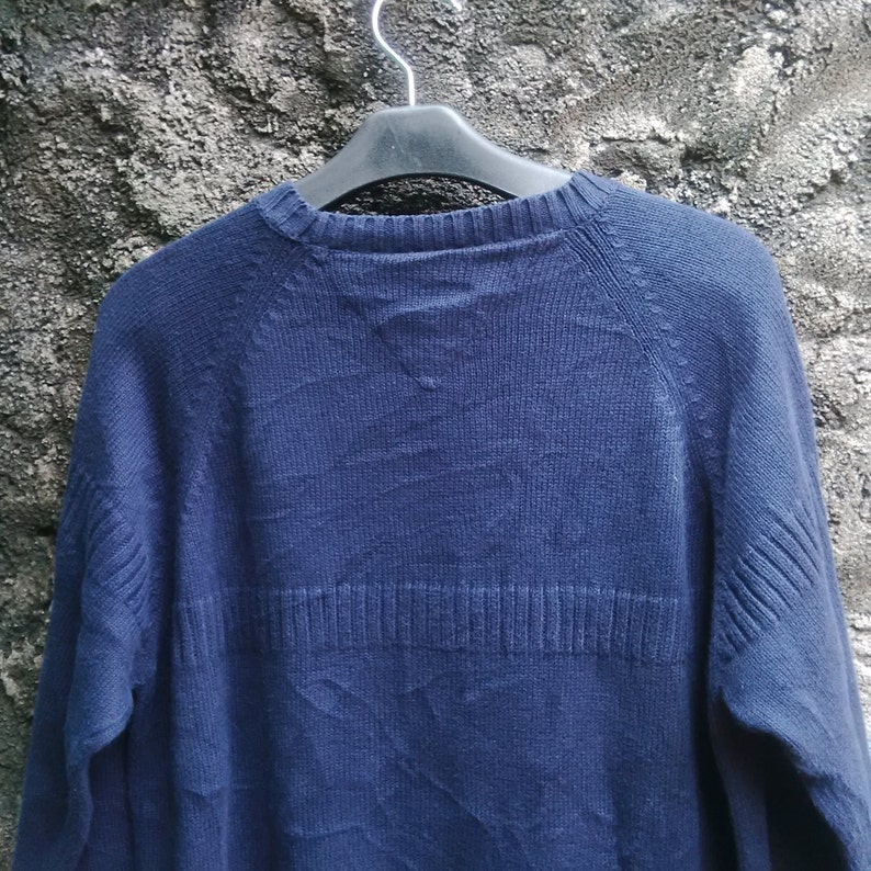Vintage 90s Mens Tommy Hilfiger Big Flag Logo Sweater Knitwear Longslevee Crewneck Sz Small