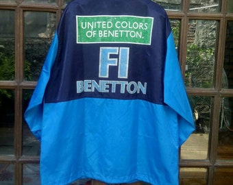 90s Benetton Formula 1 Windbreaker, Big Logo, Men's Large