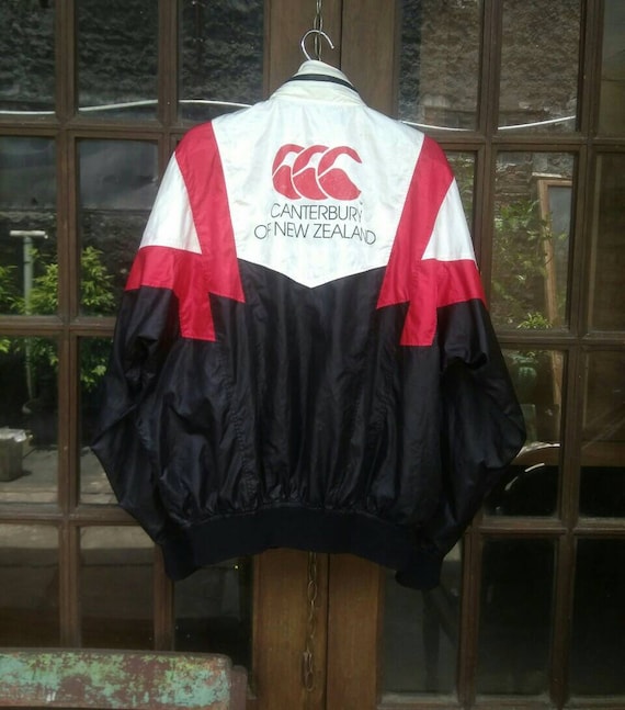 Canterbury CCCジャケット 赤黒 Vintage 90s Canterbury of New Zealand Colorblock Jacket . XL