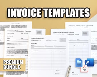 Paquete de plantillas de facturas / Contrato, mantenimiento, factura, presupuesto / Profesional y fácil de usar / Documentos de Google
