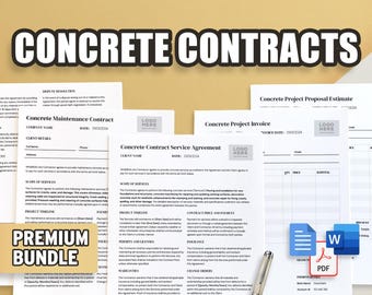 Acuerdo de servicio de pavimentación de hormigón / Contrato, mantenimiento, factura, presupuesto / Profesional y fácil de usar / Documentos de Google