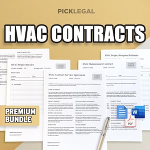 HVAC Contract Service Agreement Bundle | Contract, Maintenance, Invoice, Estimate | Professional & User-Friendly Design | Google Docs