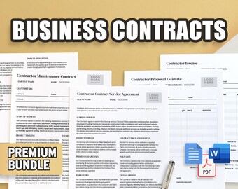 Paquete de plantillas de contratos comerciales / Contrato, mantenimiento, factura, presupuesto / Profesional y fácil de usar / Documentos de Google