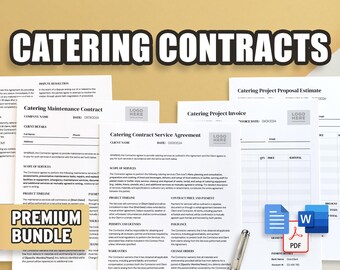 Acuerdo de servicio de catering por lotes / Contrato, mantenimiento, factura, presupuesto / Profesional y fácil de usar / Documentos de Google