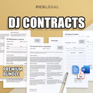 DJ Contract Service Agreement Bundle | Contract, Maintenance, Invoice, Estimate | Professional & User-Friendly | Google Docs