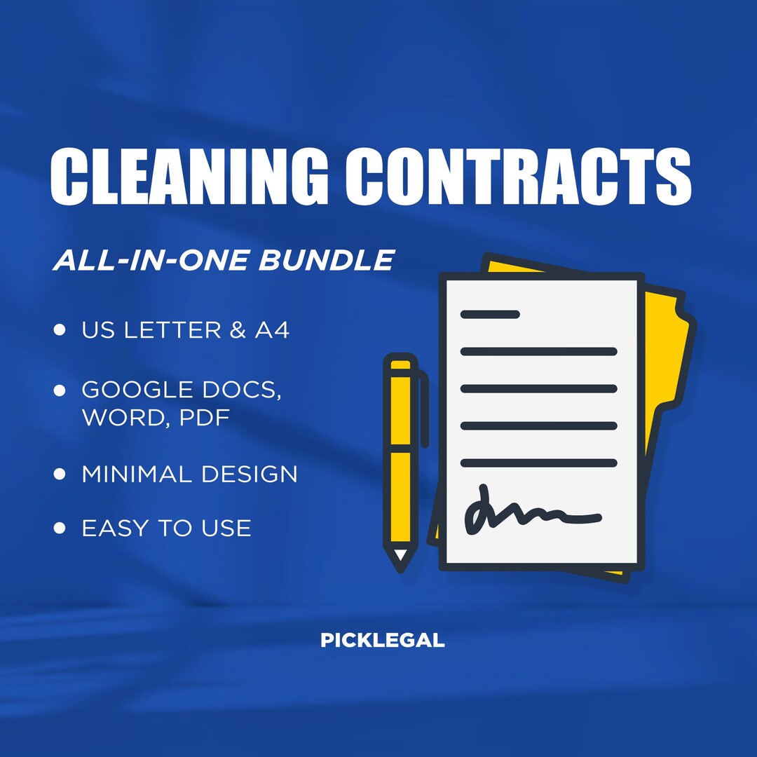 Cleaning Contract Service Template Bundle Residential Commercial Cleaning Contract Service Template Bundle Residential Commercial