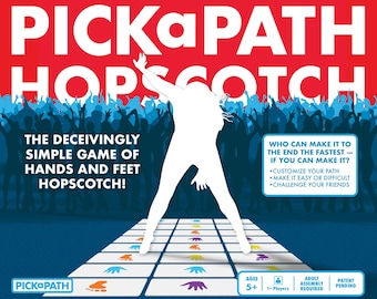 Juego de rayuela con manos y pies: Imprimible para fiesta familiar (PDF)