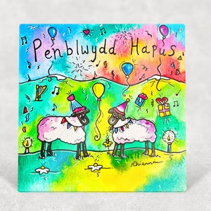 Penblwydd Hapus Card (Sheep Design)