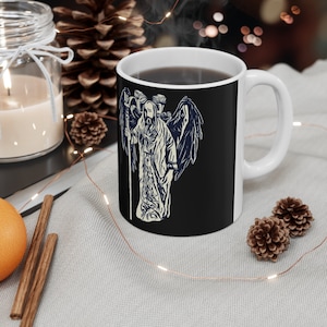 Angel Demon Ceramic Mug 11oz, Dark Goth Angel Demon Mug , Munificentissimo, Fantasy Coffee Cup, Mug, Coffee Mug, Ceramic Cup,