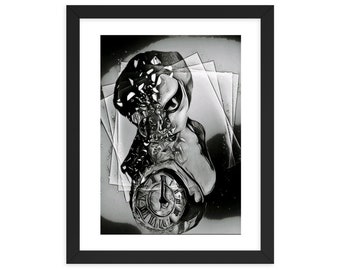 Portrait Framed - Horror, Dark Art, Gothic art, Creature Monster, Spooky, Original artwork