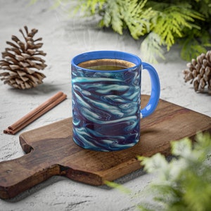 Kraken Octopus Colorful Mug, 11oz Ceramic Mug, Tentacle Mug, Blue Octopus gift