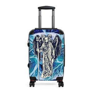 Cabin Suitcase, Carry on Cabin, Cabin Luggage, Hard Case Luggage, Personalized Luggage, Angel, Demon, Gothic design