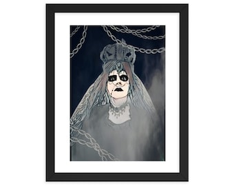 Portrait Framed - Horror, Dark Art, Gothic art, Creature Monster, Spooky, Original artwork