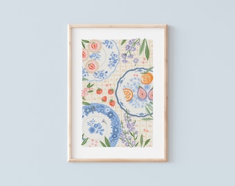 China plates | Botanical illustration | Giclèe Art Print | Hoglet&Co