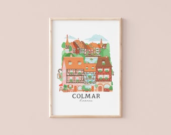 Colmar, Frankreich | Reiseillustration | Giclée-Kunstdruck | Hoglet&Co