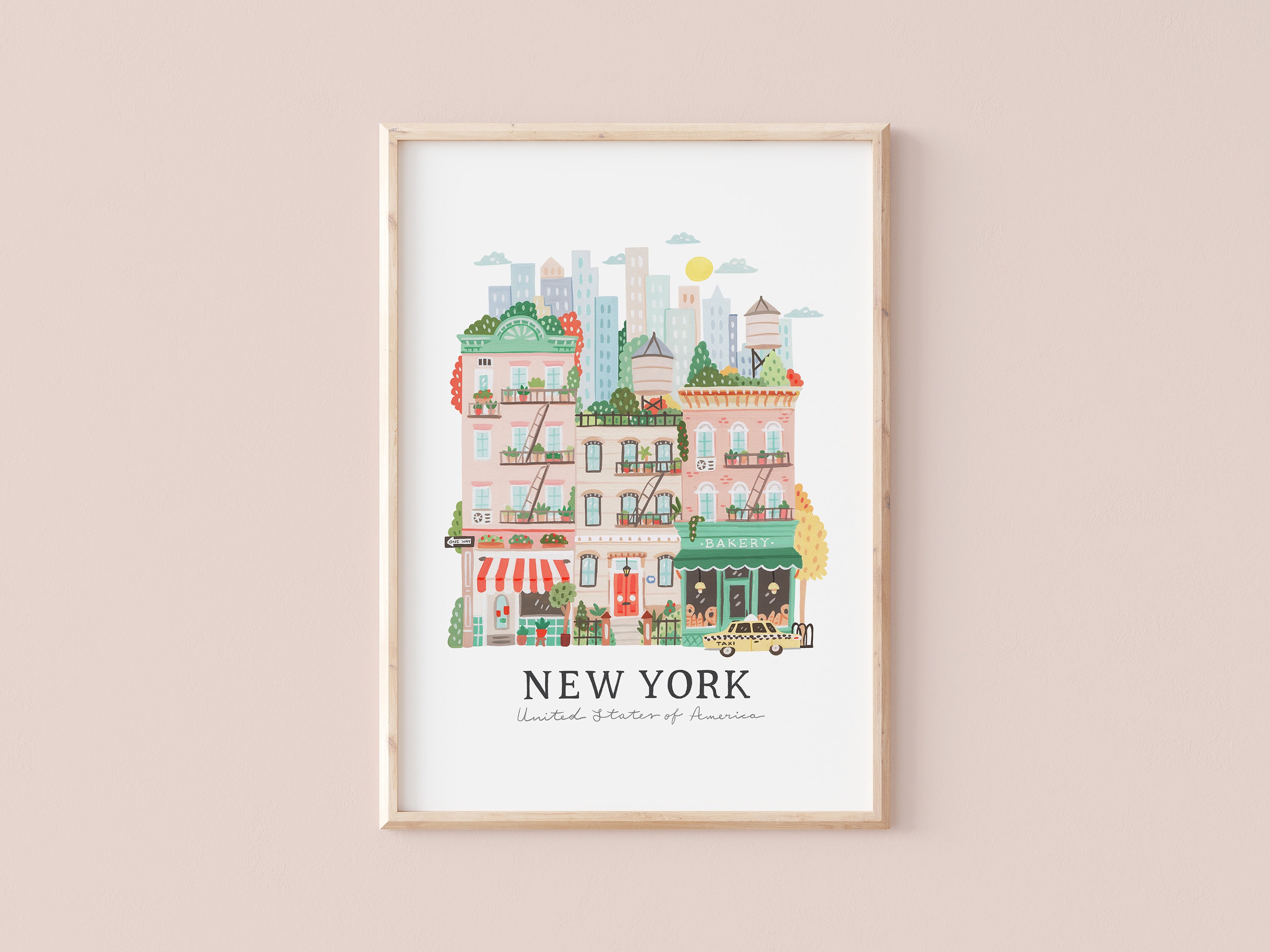New York, United States of America | Travel illustration | Giclèe Art Print | Hoglet&Co