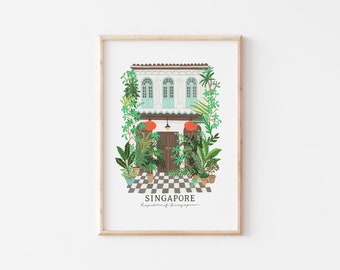 Singapore Travel print | Travel illustration | Giclèe Art Print | Hoglet&Co