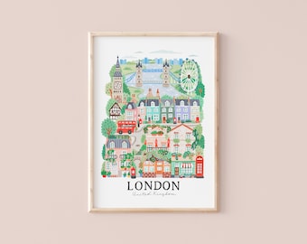 London, United Kingdom | Travel illustration | Giclèe Art Print | Hoglet&Co