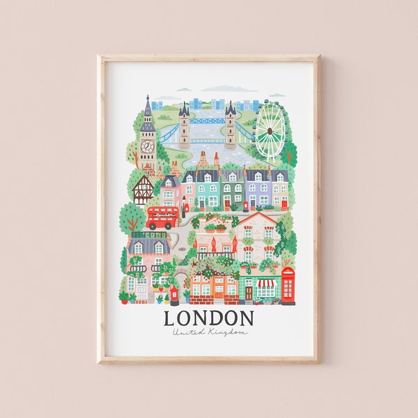 London, United Kingdom | Travel illustration | Giclèe Art Print | Hoglet&Co