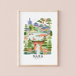 Nara, Japan | Travel illustration | Giclèe Art Print | Hoglet&Co