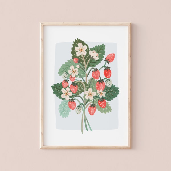 Fraises | Illustration botanique | Art Print | Hoglet&Co (en)