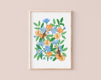 Tukany | Ilustracja botaniczna | Wydruk artystyczny Giclèe | Hoglet&Co