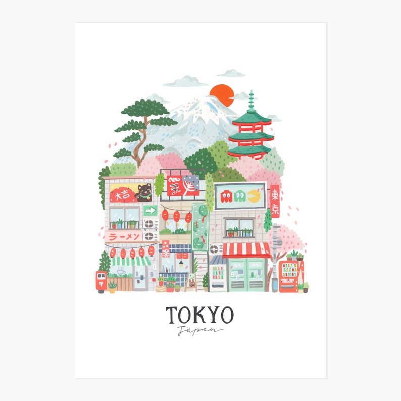 Tokyo Art Print Travel illustration Art Print Hoglet&Co image 4