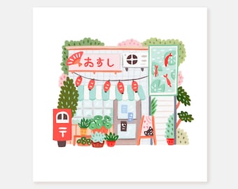 Japanese Shop | Giclèe Mini Art Print | Hoglet&Co