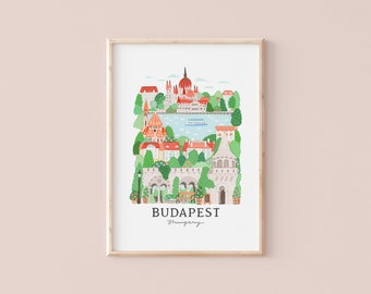 Budapest, Hungary | Travel illustration | Giclèe Art Print | Hoglet&Co