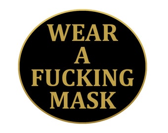 Draag een masker reversspeld goud hard emaille Smart Science Stay Safe Covid