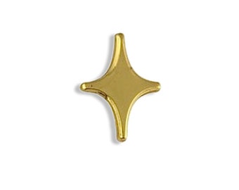 Gouden glitterspeld kleine ster reversspeld kleine tattoo flits silhouet midcentury jaren 70 atomaire kunst