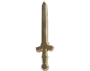 Gold Sword Lapel Pin WeaPIN Series Knife Blade Medieval Silhouette Punk Goth Unique Art