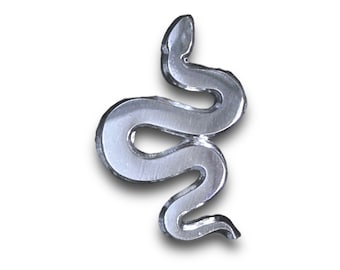 Snake Pin Silver Silhouette Tattoo Flash Nature Earth Midcentury Unique Art Goth Punk