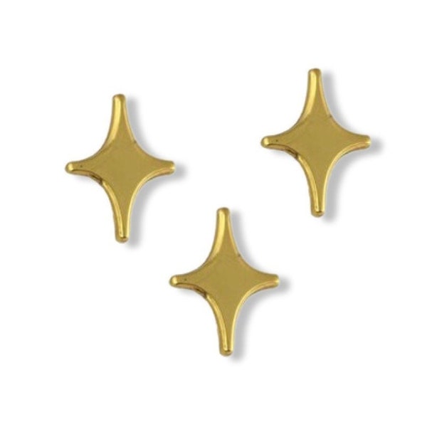 Preorder Trio of Gold Sparkles Pin Set Midcentury Star Pins Small Tattoo Flash Mod Retro 70s Pop Art Unique