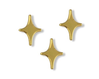 Trio of Gold Sparkles Pin Set Midcentury Star Pins Small Tattoo Flash Mod Retro 70s Pop Art Unique