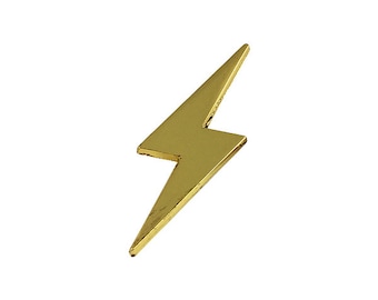 PRE-ORDER gouden bliksemschicht pin messing silhouet tattoo flash revers pin midcentury goth punk unieke kunst hoeden pin revers
