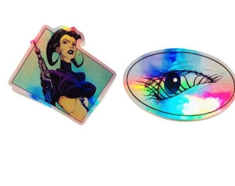 Aeon Flux Sticker Pack Holographic MTV Liquid Television 90s Cartoon