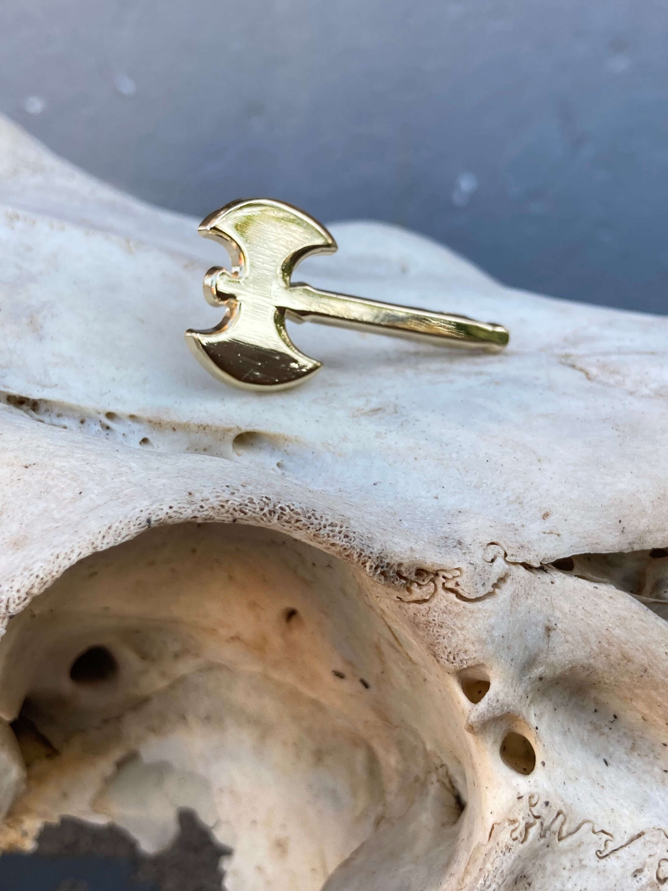 Gold Battle Axe Pin Medieval Weapon Lapel Hat Pin Silhouette Goth ...