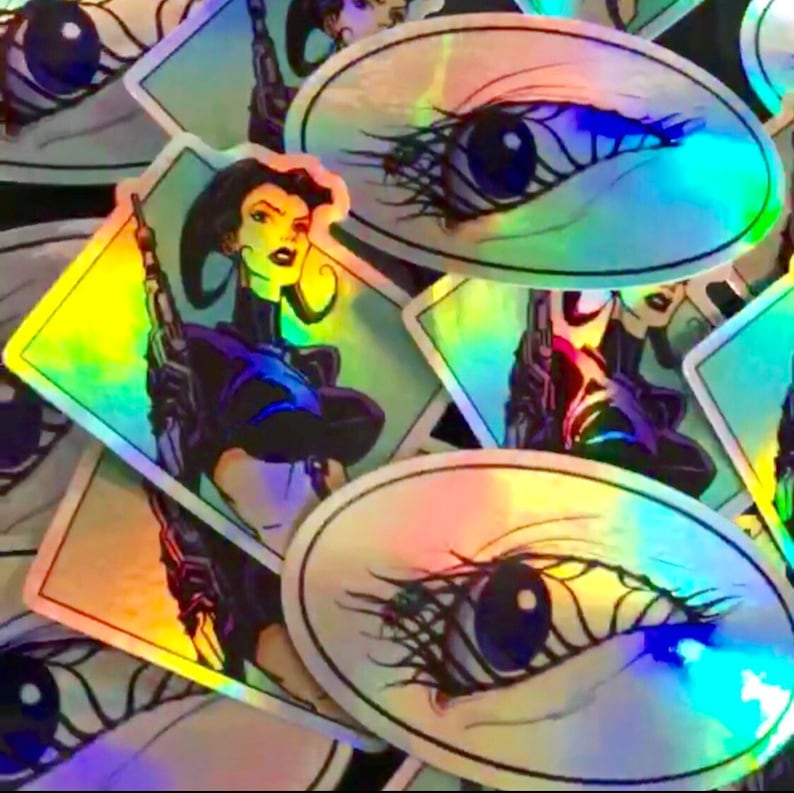 Aeon Flux Sticker Pack Holographic MTV Liquid Television 90s Cartoon image 2