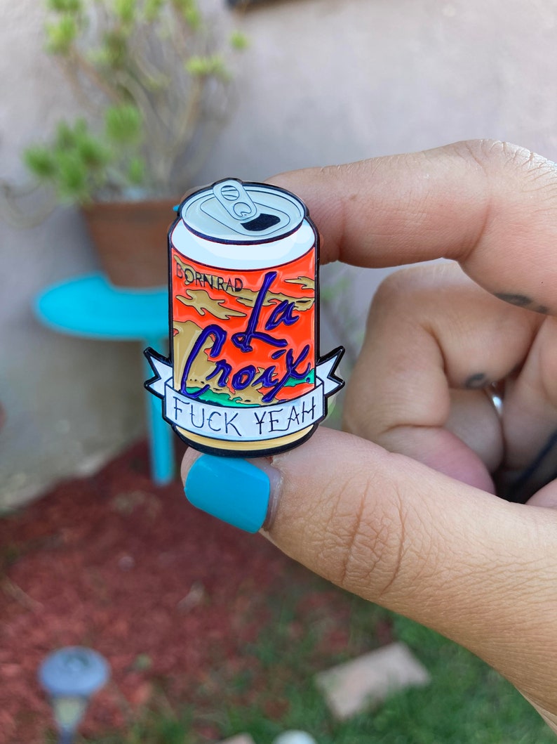 La Croix Lapel Pin Fck Yeah Pampelmousse Sparkling Water Enamel Grapefruit Original image 2