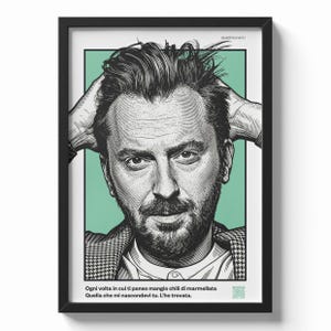 Quadrisonanti - Cesare Cremonini poster con QR code | Stampa musicale Scan & Listen | Regalo romantico musica italiana | Wall art moderna